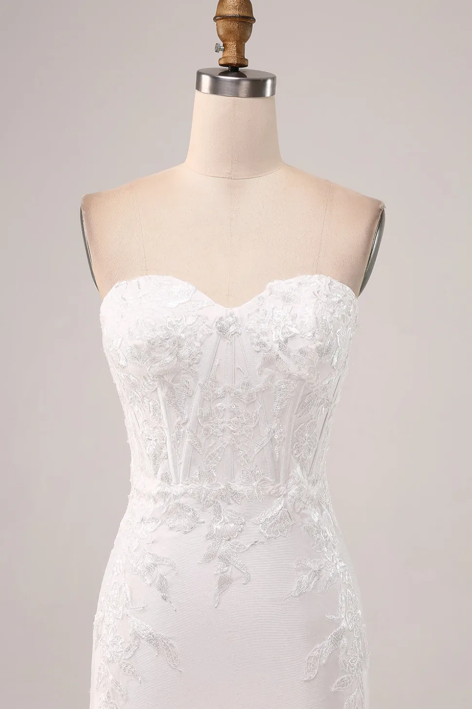 Marfim Strapless Sereia Vestido de Festa de Casamento