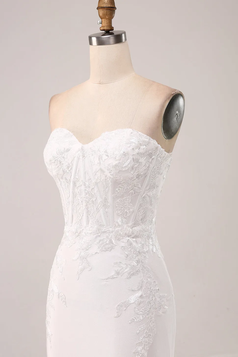 Marfim Strapless Sereia Vestido de Festa de Casamento