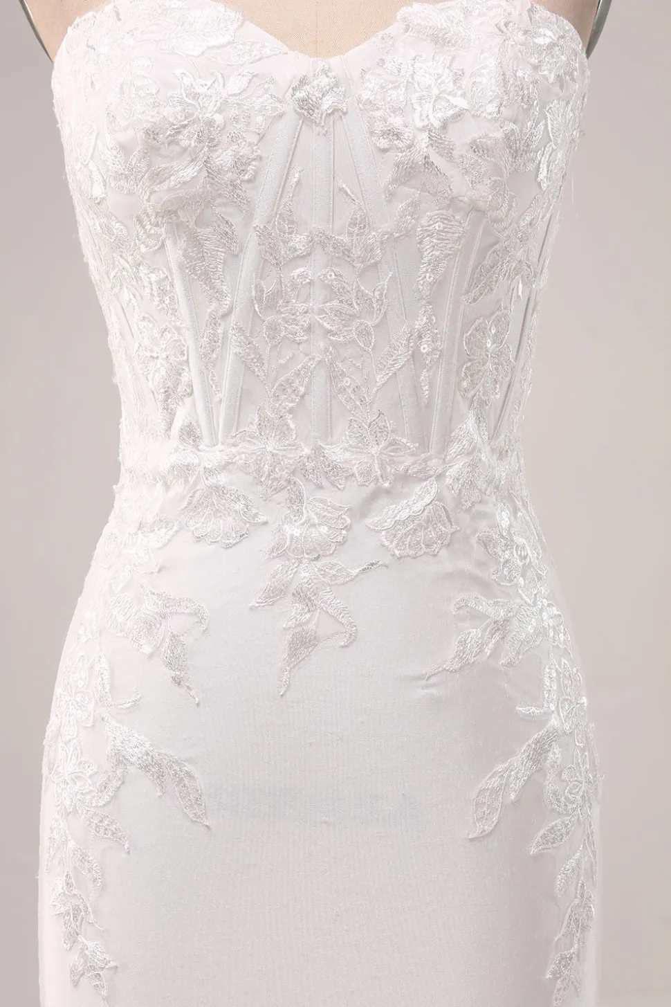 Marfim Strapless Sereia Vestido de Festa de Casamento