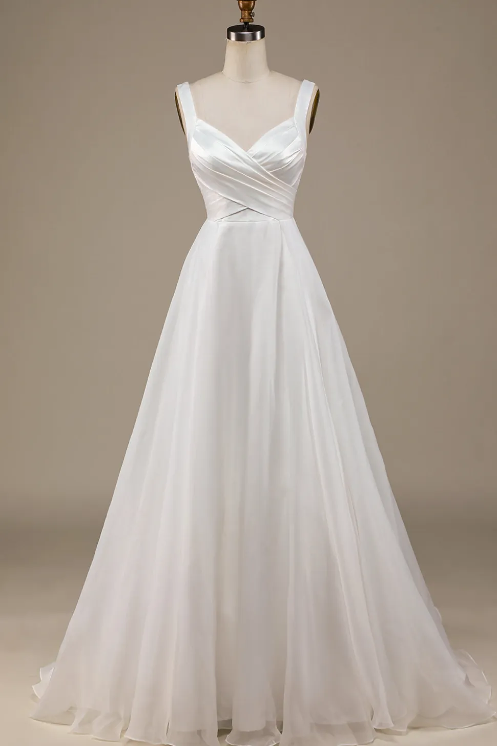 Marfim Vestido de Noiva Sem Mangas