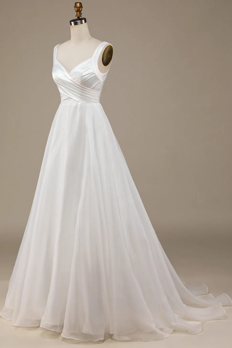 Marfim Vestido de Noiva Sem Mangas