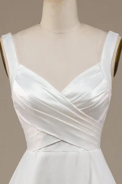 Marfim Vestido de Noiva Sem Mangas