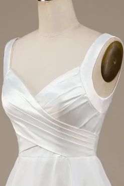 Marfim Vestido de Noiva Sem Mangas
