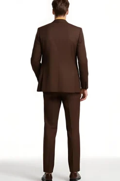 Marrom escuro Notched Lapela Slim Fit Prom Suits