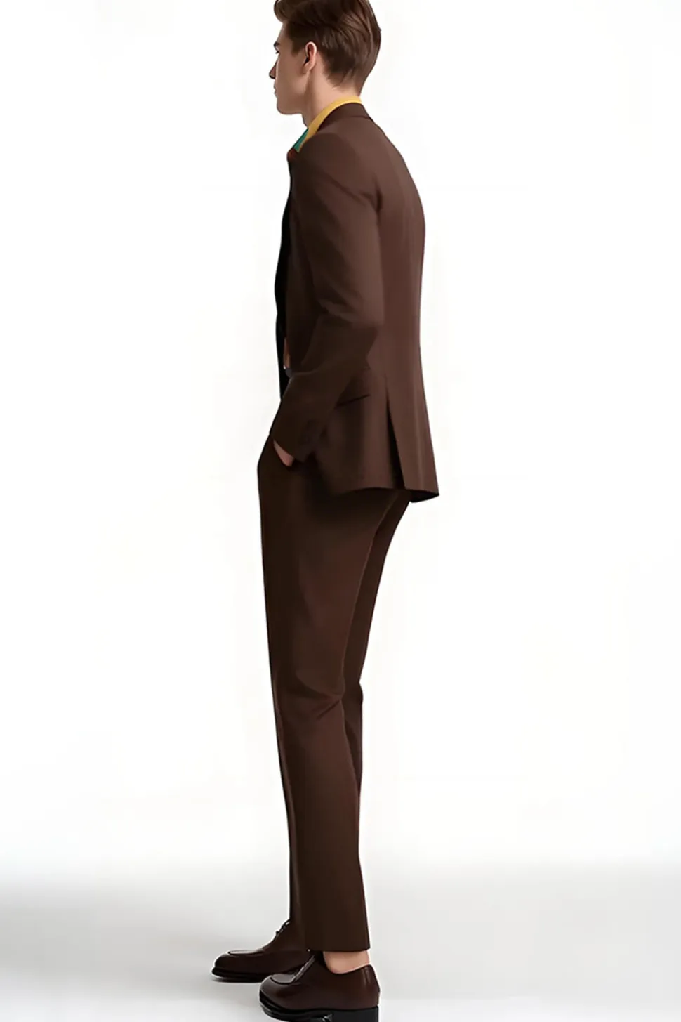 Marrom escuro Notched Lapela Slim Fit Prom Suits