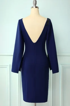Mãe azul escuro do vestido de noiva