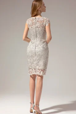 Mãe do laço cinza do vestido de noiva