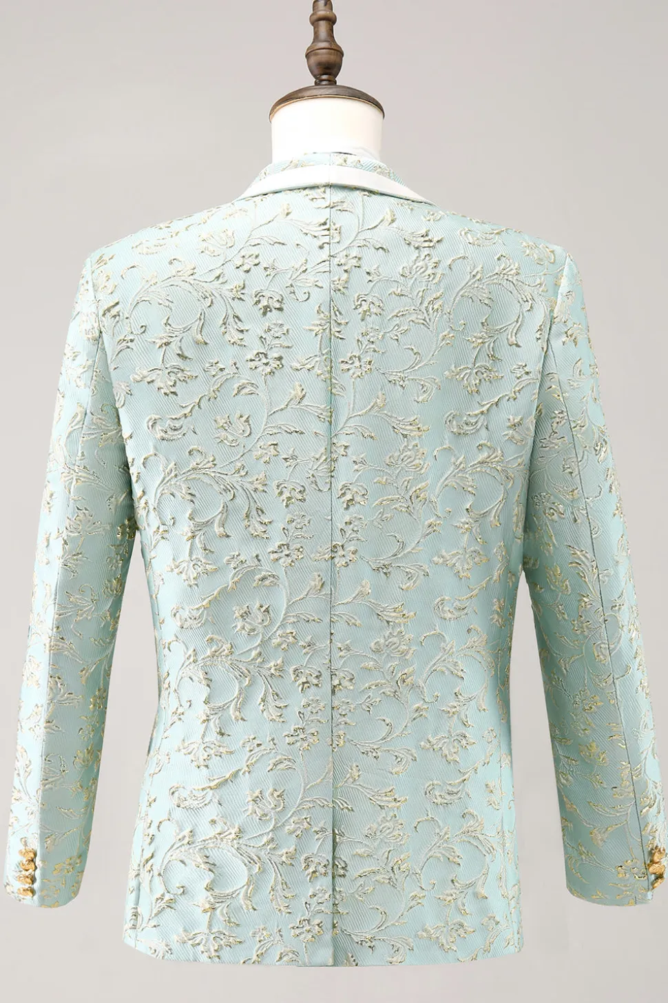 Mint Jacquard Xaile Lapela 2 Peça Um Botão Ternos Masculinos