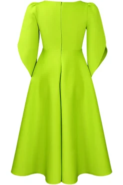Moda Elegante Royal Blue A Line Solid Swing Dress com meias mangas