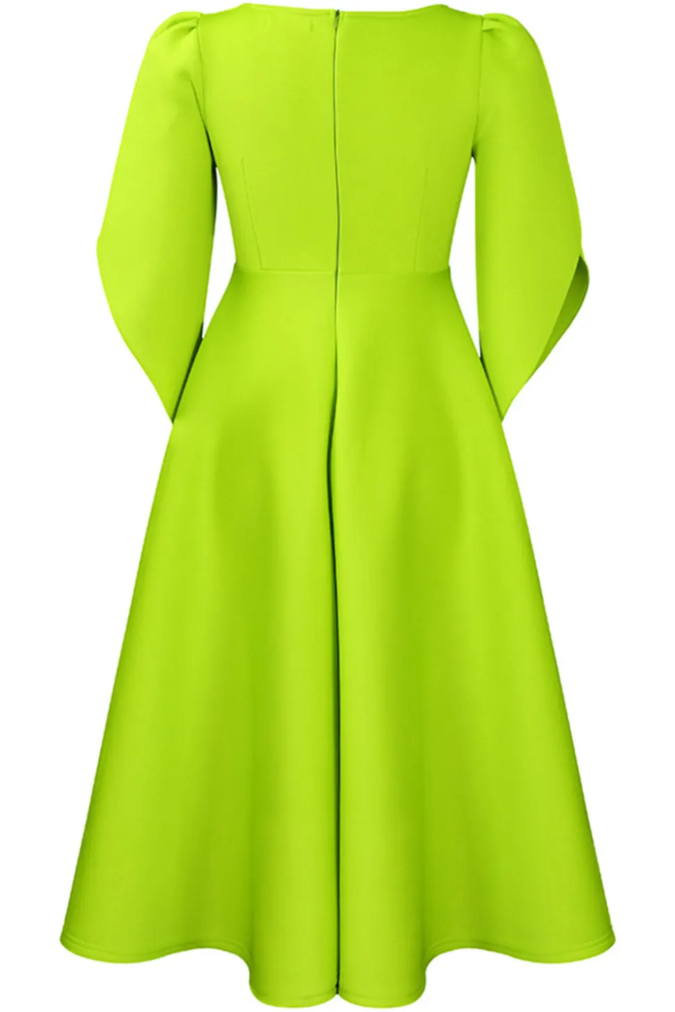 Moda Elegante Royal Blue A Line Solid Swing Dress com meias mangas