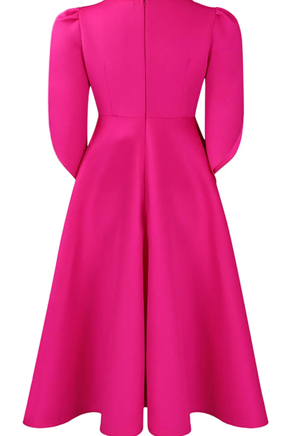 Moda Elegante Royal Blue A Line Solid Swing Dress com meias mangas