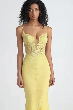 Narciso Bainha Tiras Finas Malha Vestido Formal