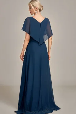 Navy A-Line Sequins assimétricas mãe do vestido de noiva com missangas