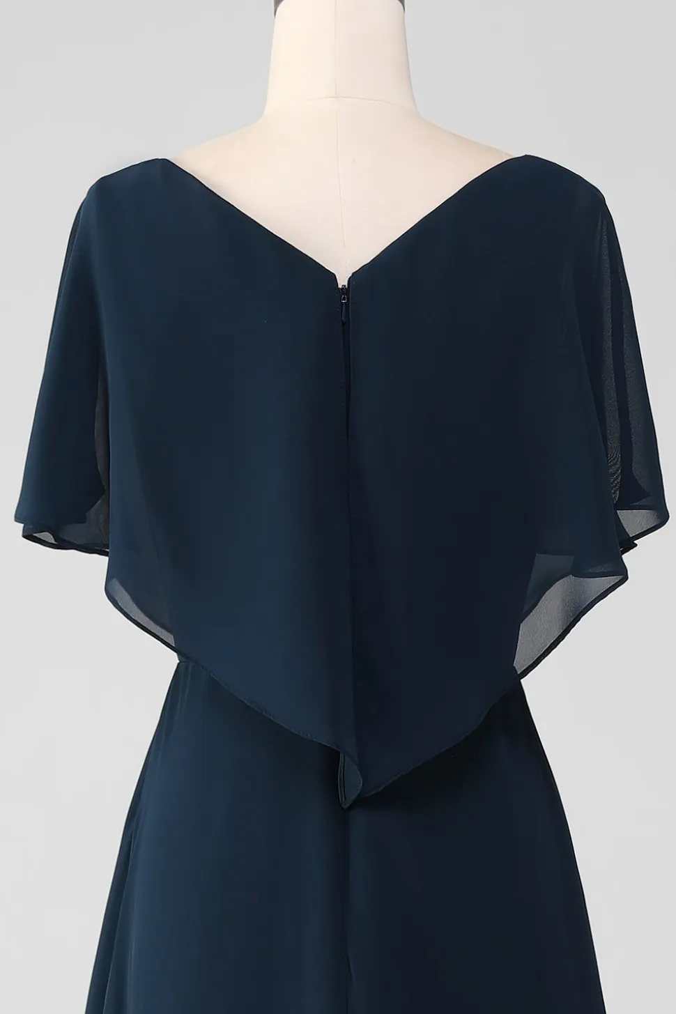 Navy A-Line V-Neck Sequins assimétricos mãe do vestido da noiva com missangas