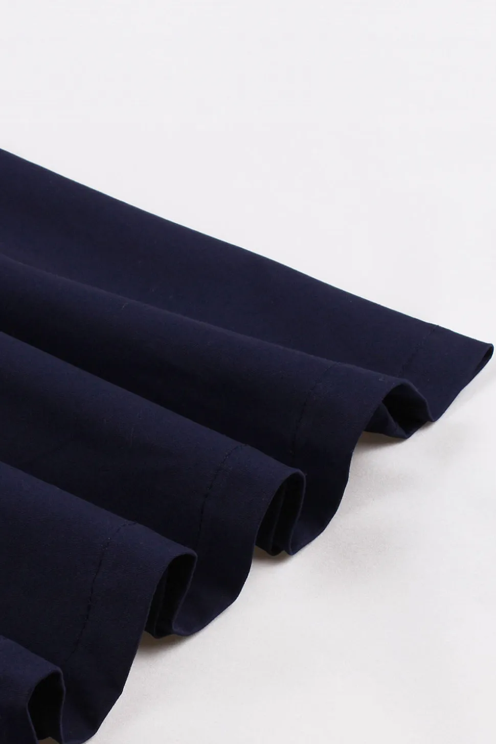 Navy Houndstooth Belted Mangas Longas Vestido dos anos 1950
