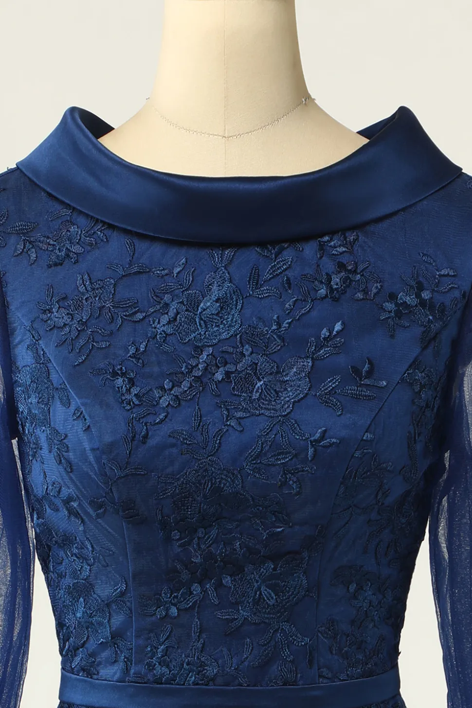 Navy Long Sleeves Bodycon Mother Dress