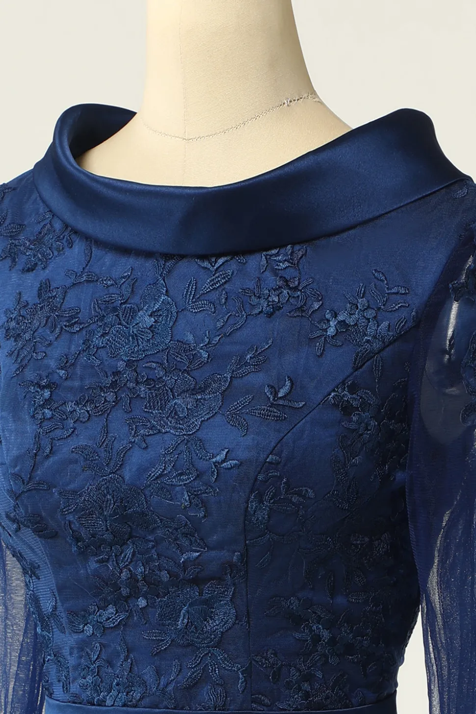 Navy Long Sleeves Bodycon Mother Dress