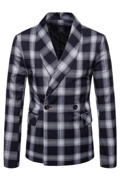 Navy Shawl Lapela Striped Men's Prom Blazer