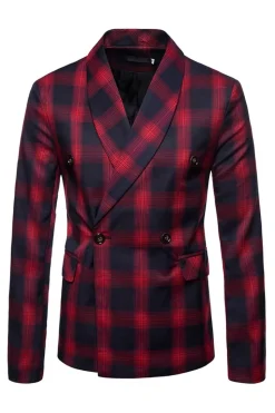 Navy Shawl Lapela Striped Men's Prom Blazer