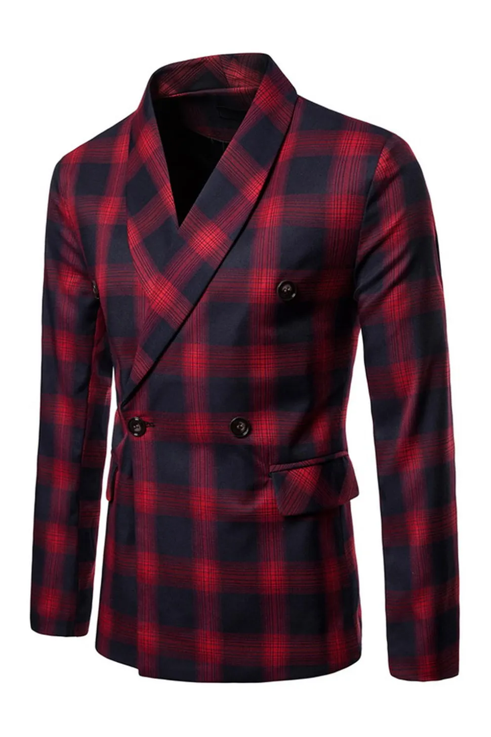 Navy Shawl Lapela Striped Men's Prom Blazer