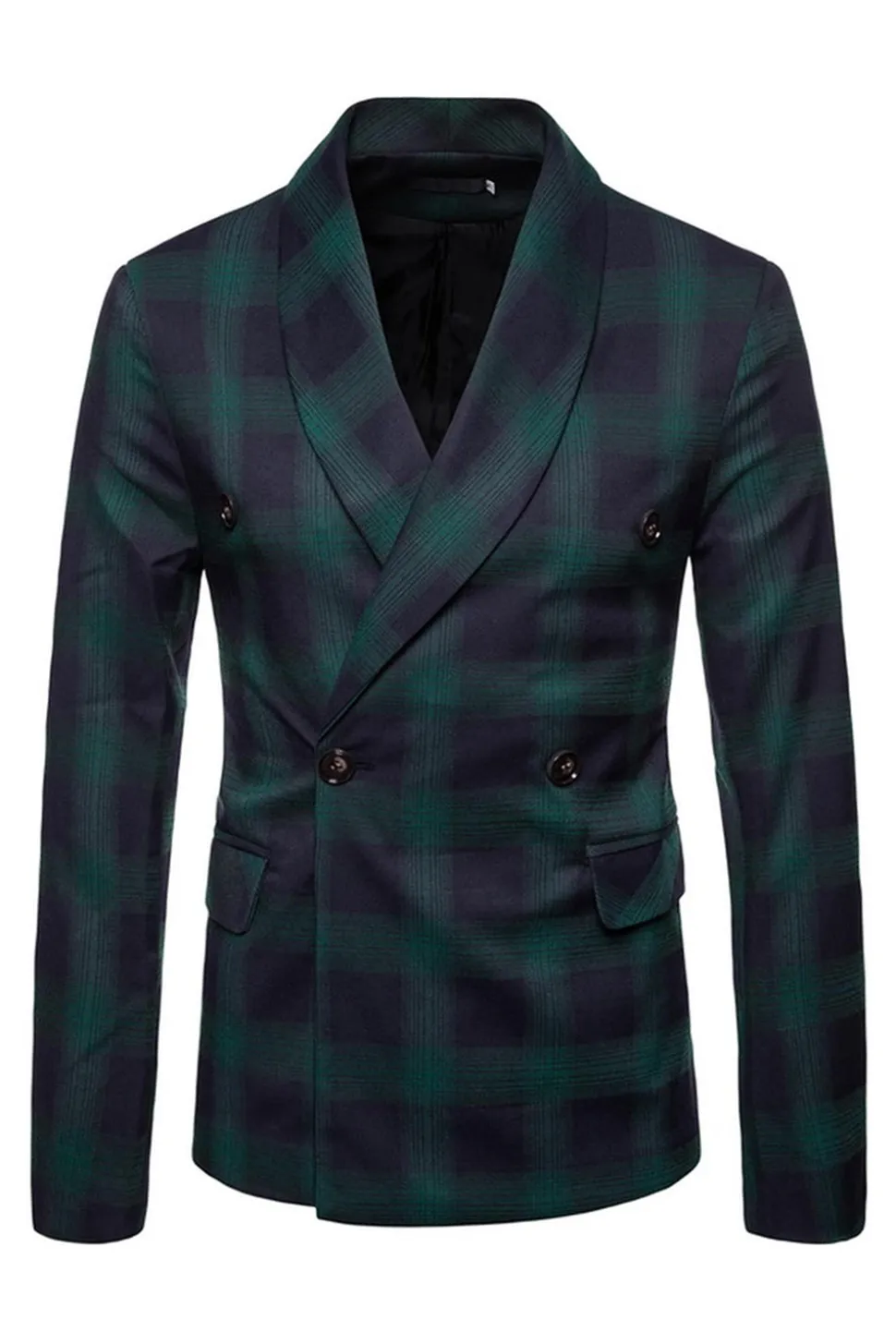Navy Shawl Lapela Striped Men's Prom Blazer
