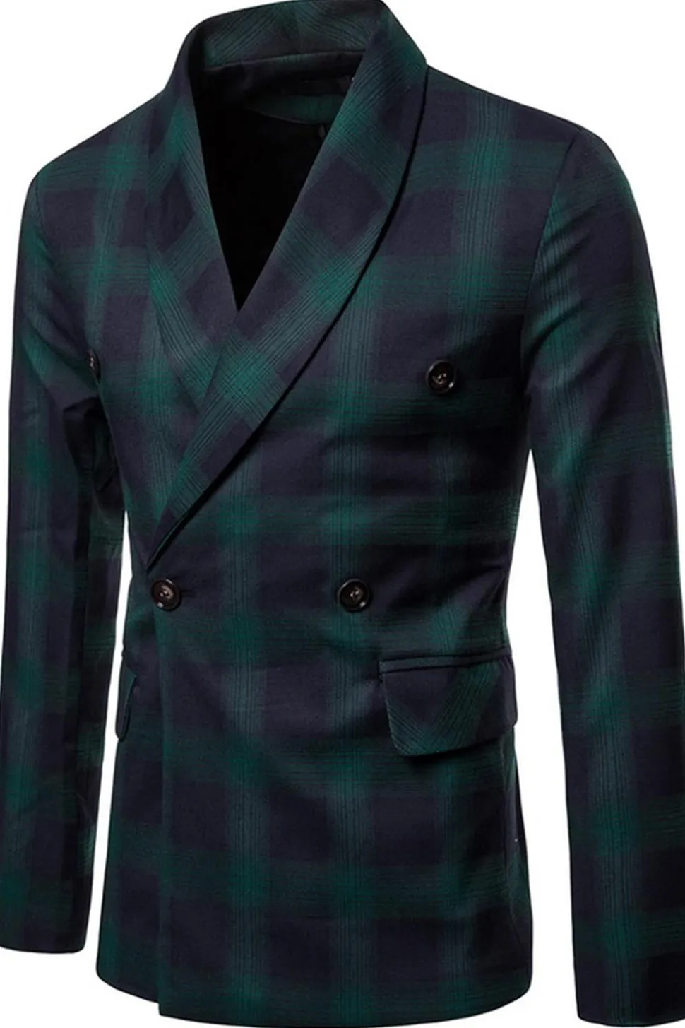 Navy Shawl Lapela Striped Men's Prom Blazer