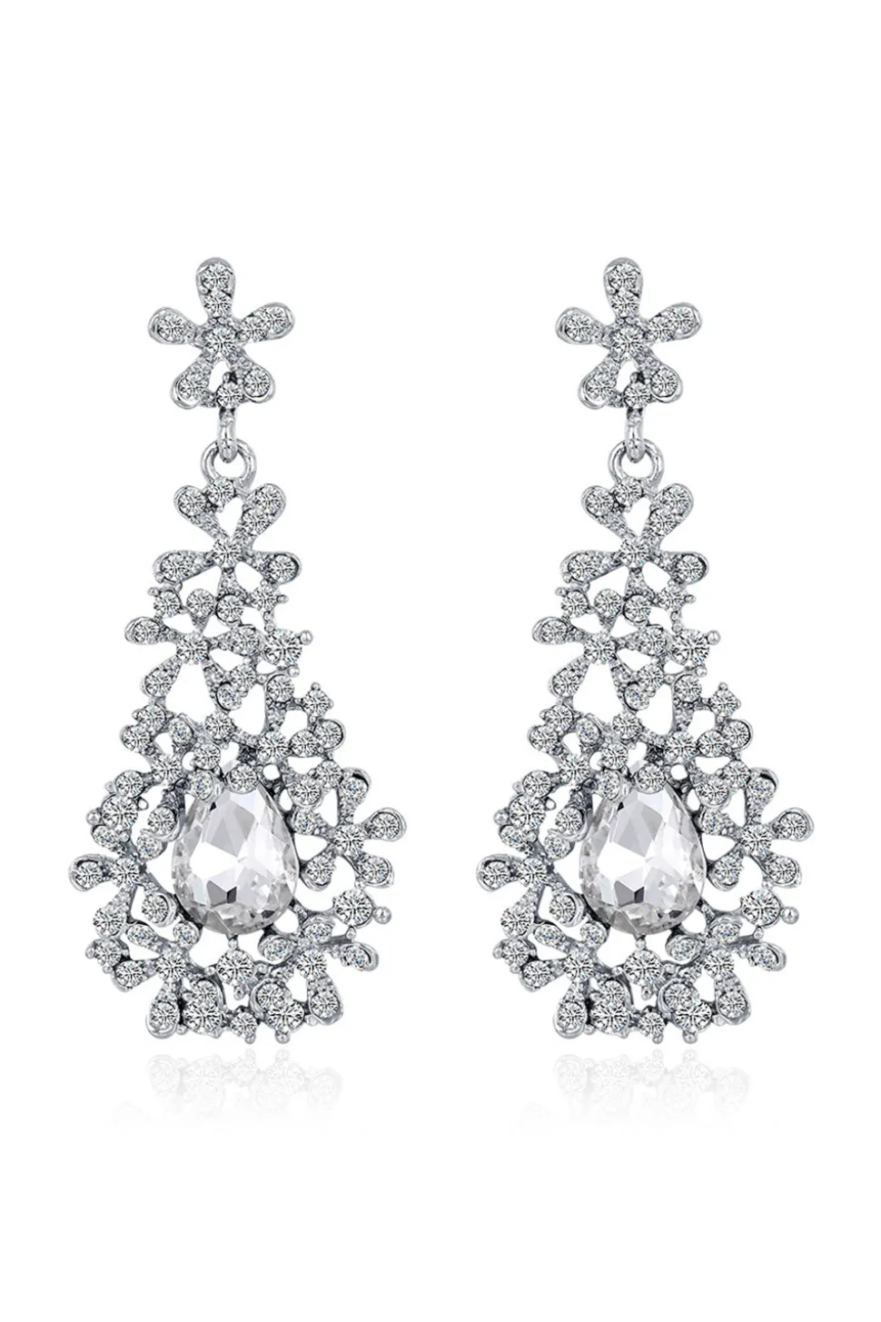 Noiva Casamento Pingente Branco Brincos de Flor