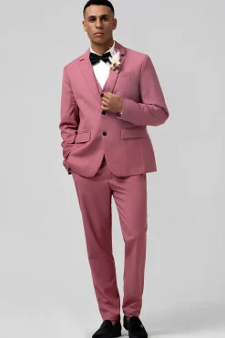 Notched Lapel Coral Single Breasted 3 Peças Homens Prom Suits