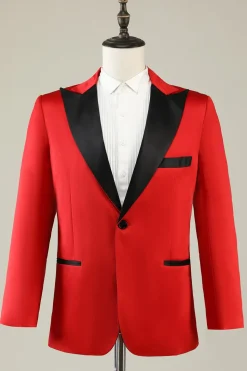 Notched Lapel Red Prom Blazer para Homem