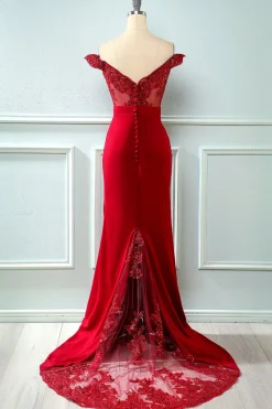 Off Shoulder Sequins Mermaid Prom Dress