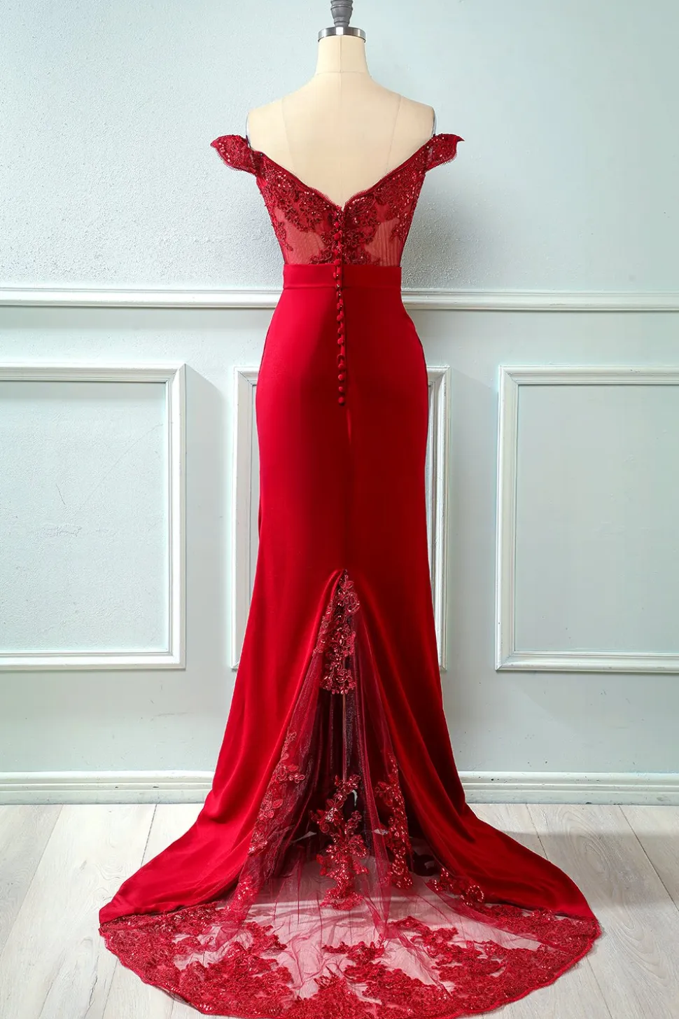 Off Shoulder Sequins Mermaid Prom Dress