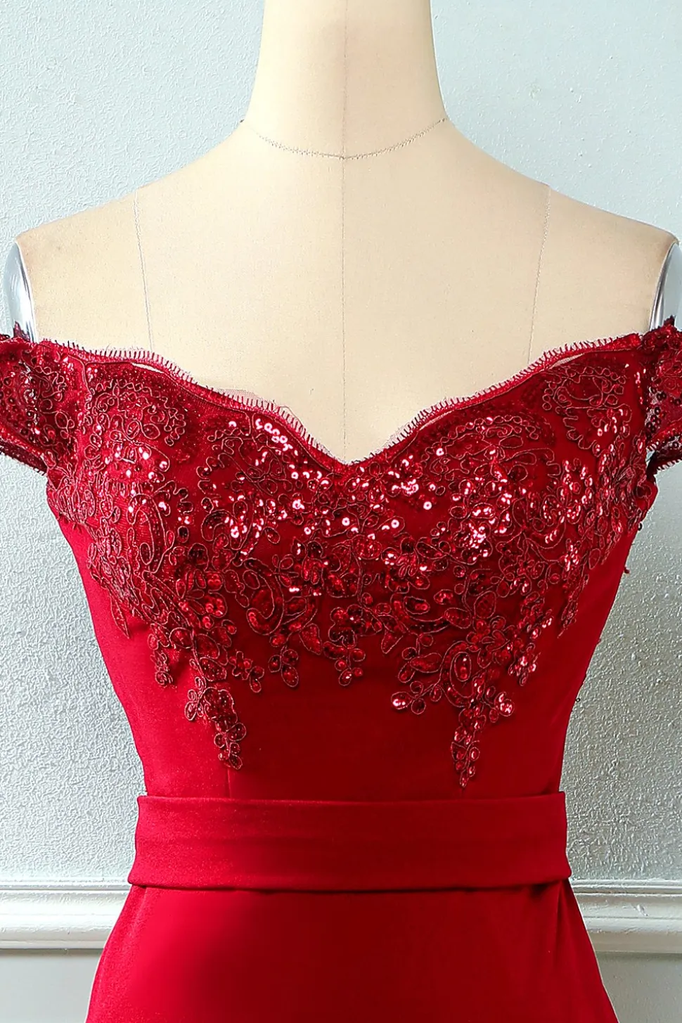 Off Shoulder Sequins Mermaid Prom Dress