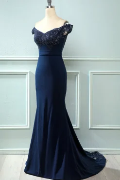 Off Shoulder Sequins Mermaid Prom Dress
