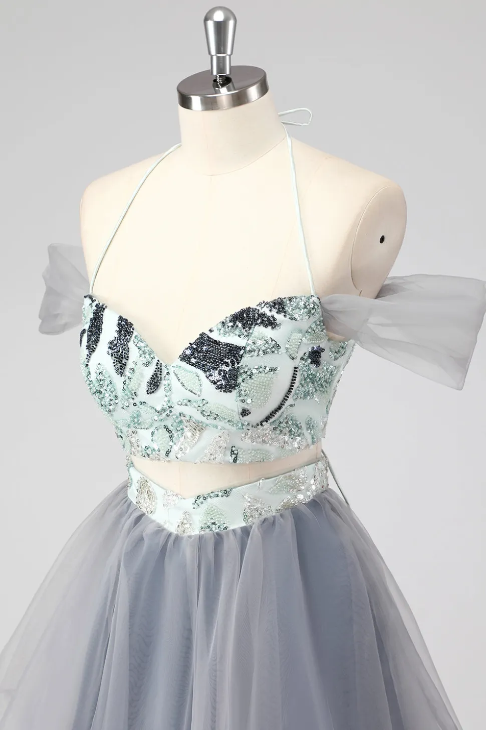 Off The Shoulder Cut out Uma Linha Verde Vestido Curto Homecoming
