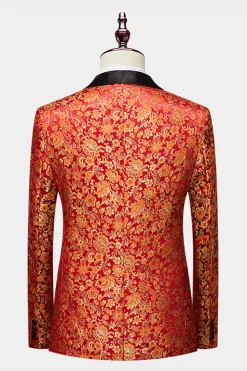 Orange Shawl Lapela 2 Peças Homens Prom Ternos