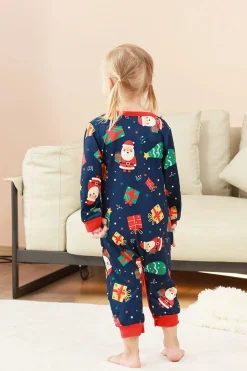 Padrão de Natal da Marinha Impresso Conjunto de Pijamas da Família