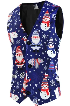 Papai Noel da Marinha terno masculino de 3 peças para o Natal
