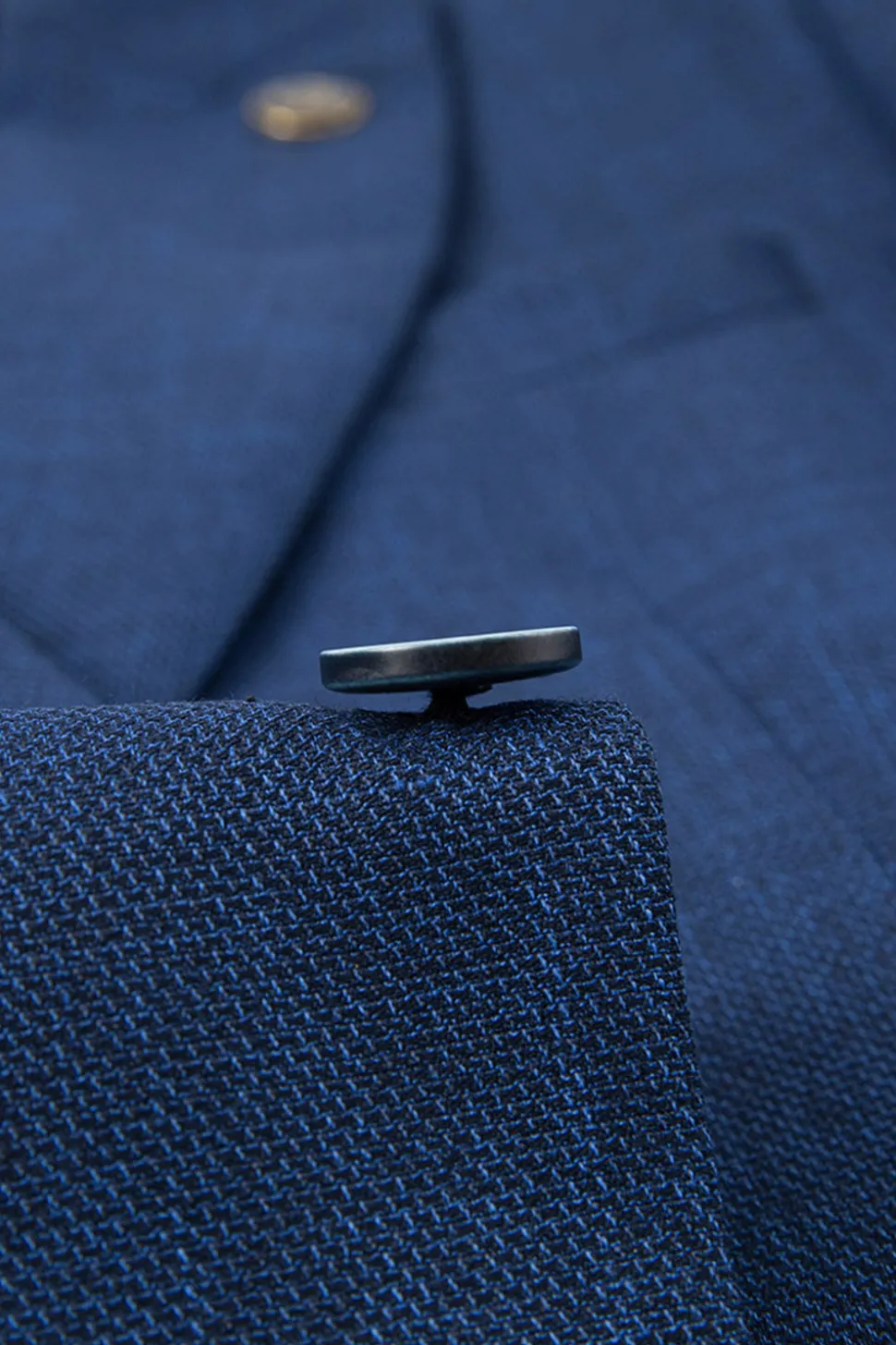 Pavão Azul Pico Lapela Um Botão 3 Peças Ternos Masculinos