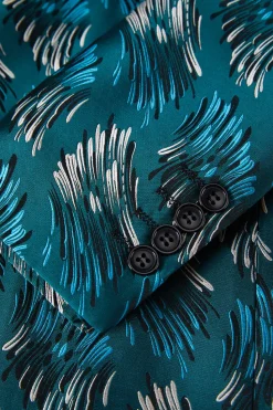 Pavão Verde Xale Lapela 2 Peças Ternos Masculinos