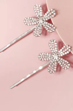 2pcs flor em forma de noiva bangs hairpins