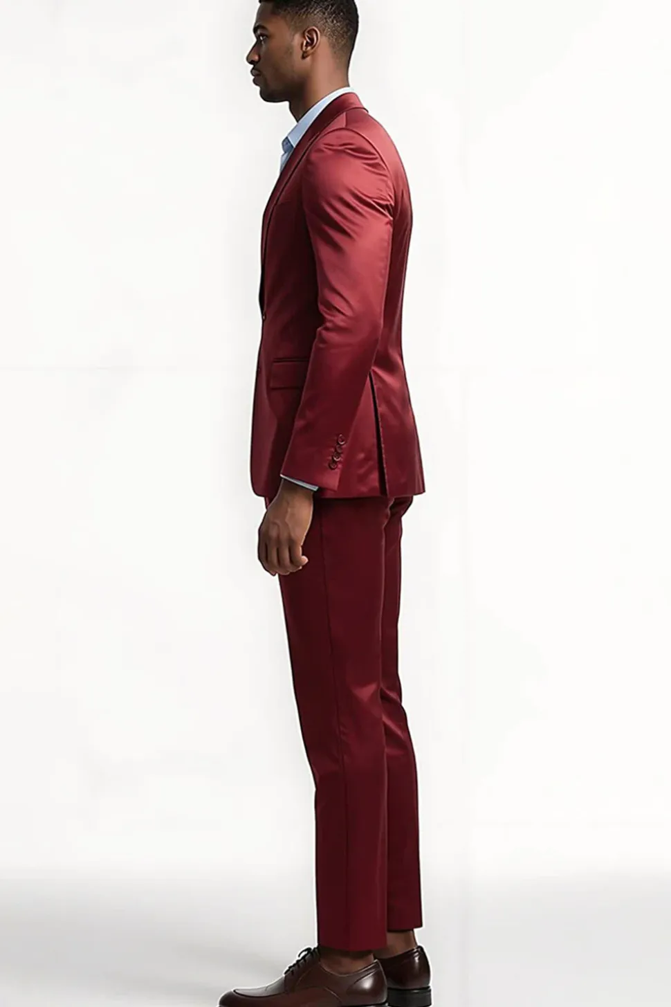 Peak Lapel 2 Peça Borgonha Single Breasted Homens Prom Suits