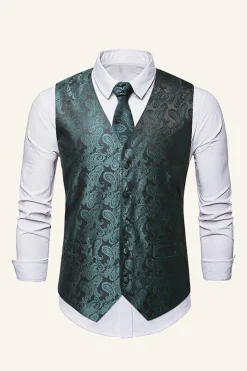 Peito Único Slim Fit Colete de Fato