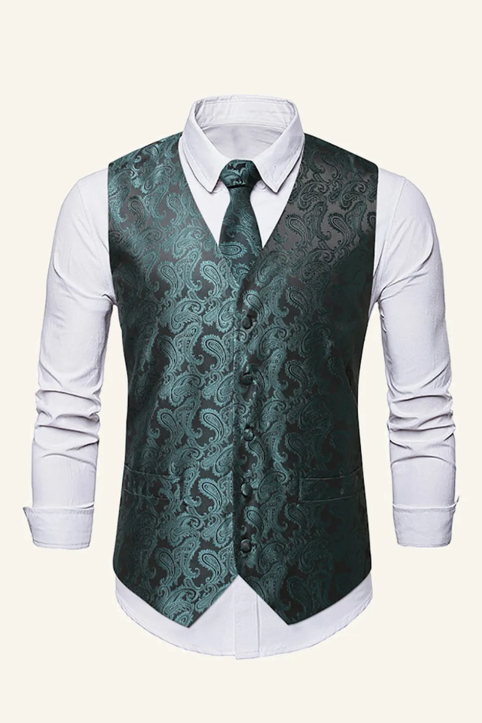 Peito Único Slim Fit Colete de Fato