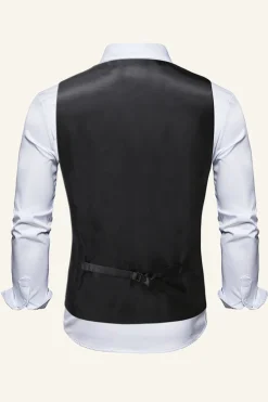 Peito Único Slim Fit Colete de Fato