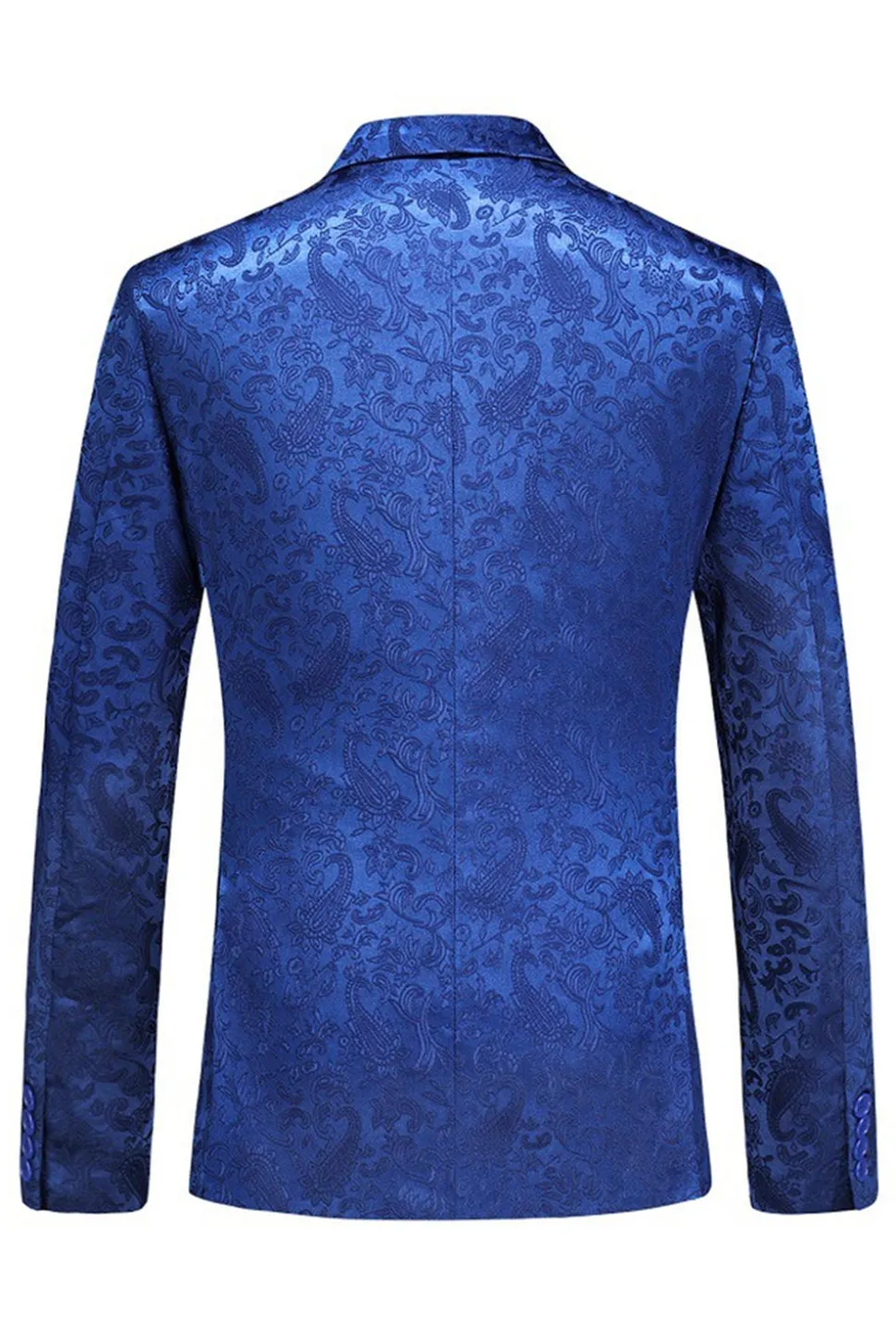 Pico Lapela Jacquard 2 Peças Azul Duplo Peito Ternos Masculinos