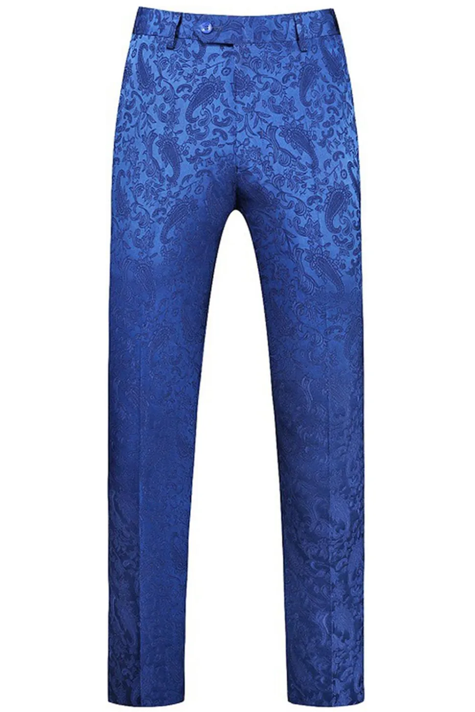 Pico Lapela Jacquard 2 Peças Azul Duplo Peito Ternos Masculinos