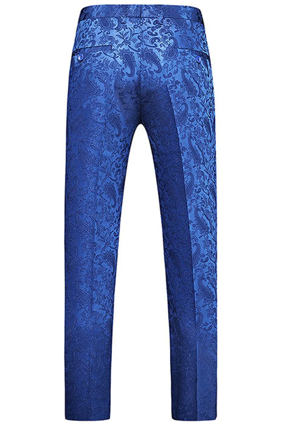 Pico Lapela Jacquard 2 Peças Azul Duplo Peito Ternos Masculinos