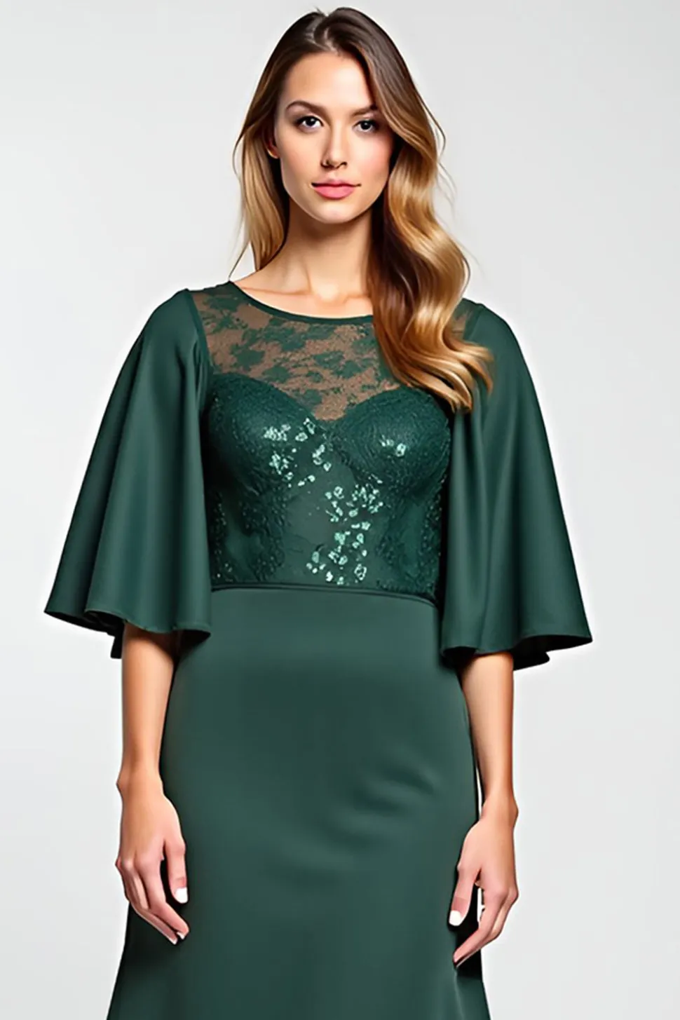 Pinheiro Renda Bodycon Midi Vestido Mae Noiva