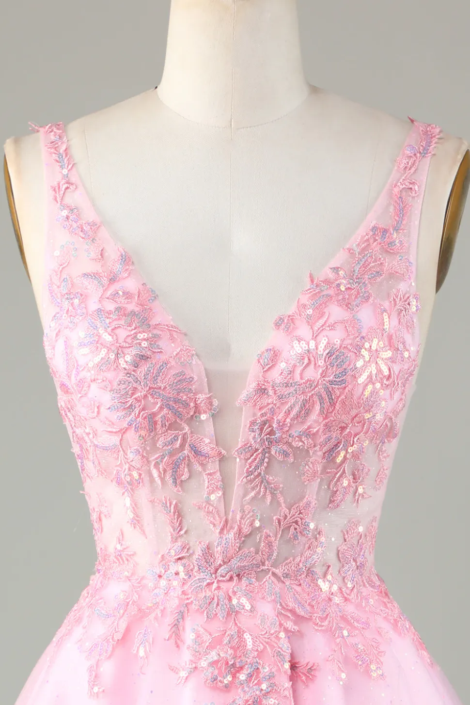 Pink Glitter vestido bonito Homecoming com apliques