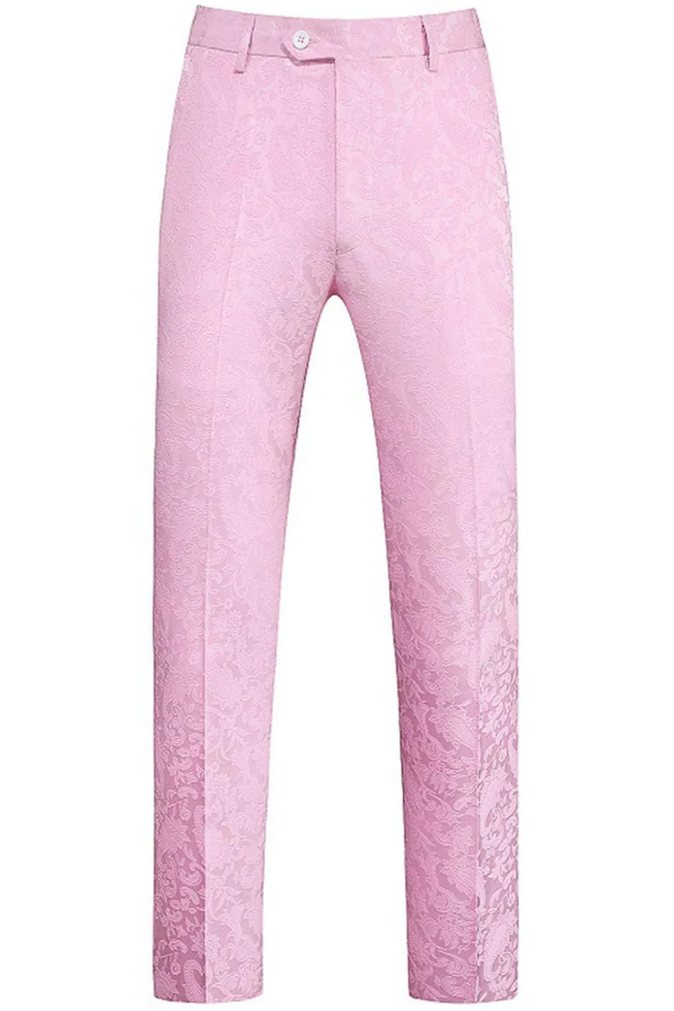 Pink Print Pico Lapela 3-Piece Homens Prom Suits